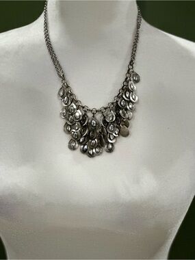 Premier Designs Silver-Tone Layered Disc Bib Necklace